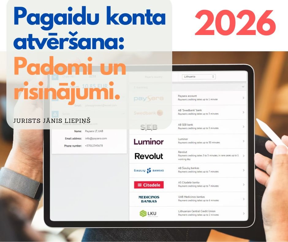 pagaidu konta atvēršana