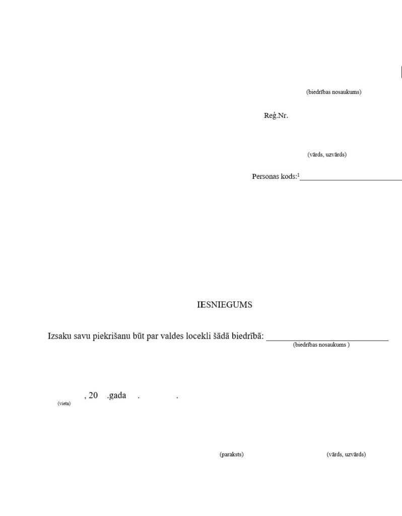 Valdes locekļu rakstveida piekrišana ieņemt amatu